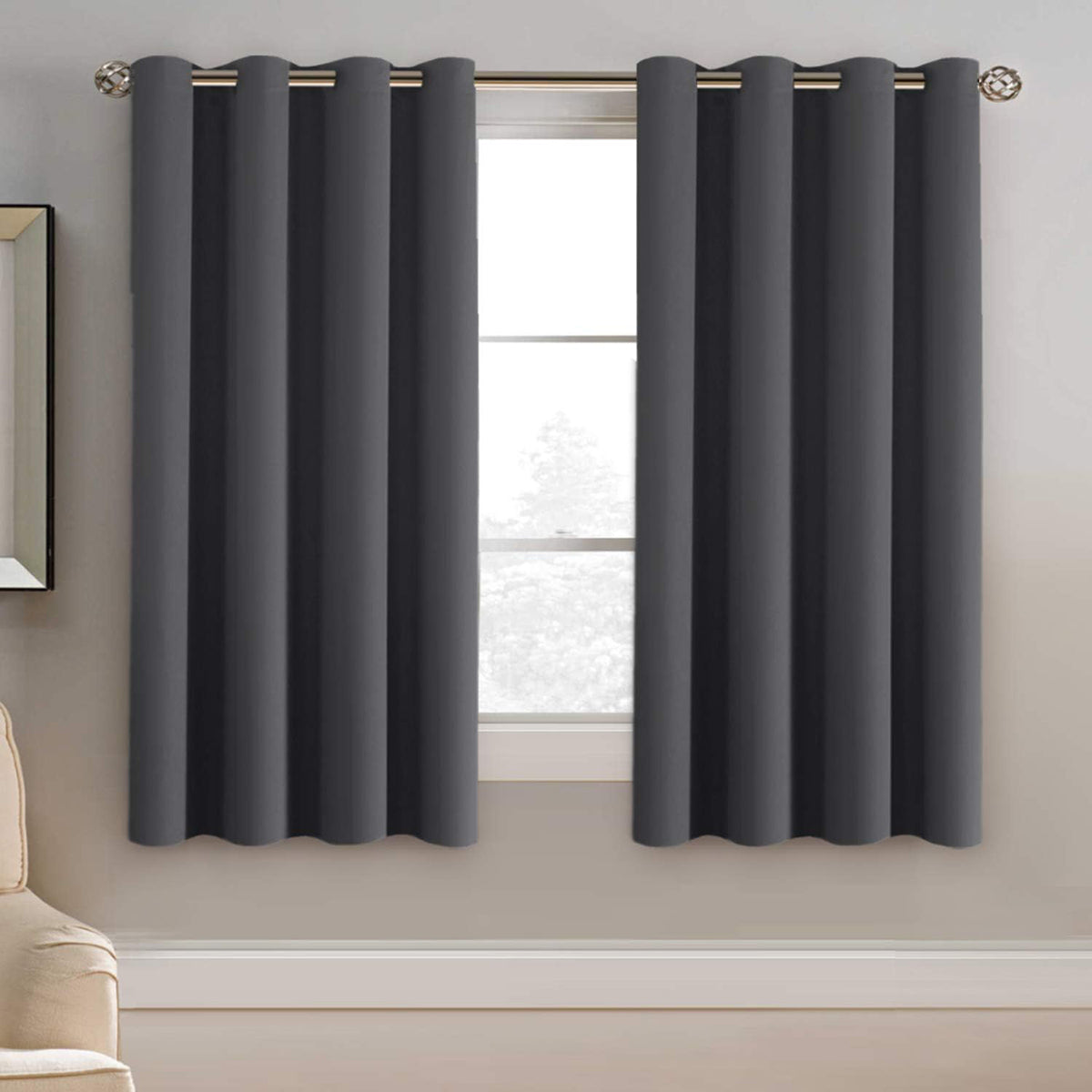 Blackout Thermal Insulated Treatment Extra Long Grommet Top Solid Color Curtains