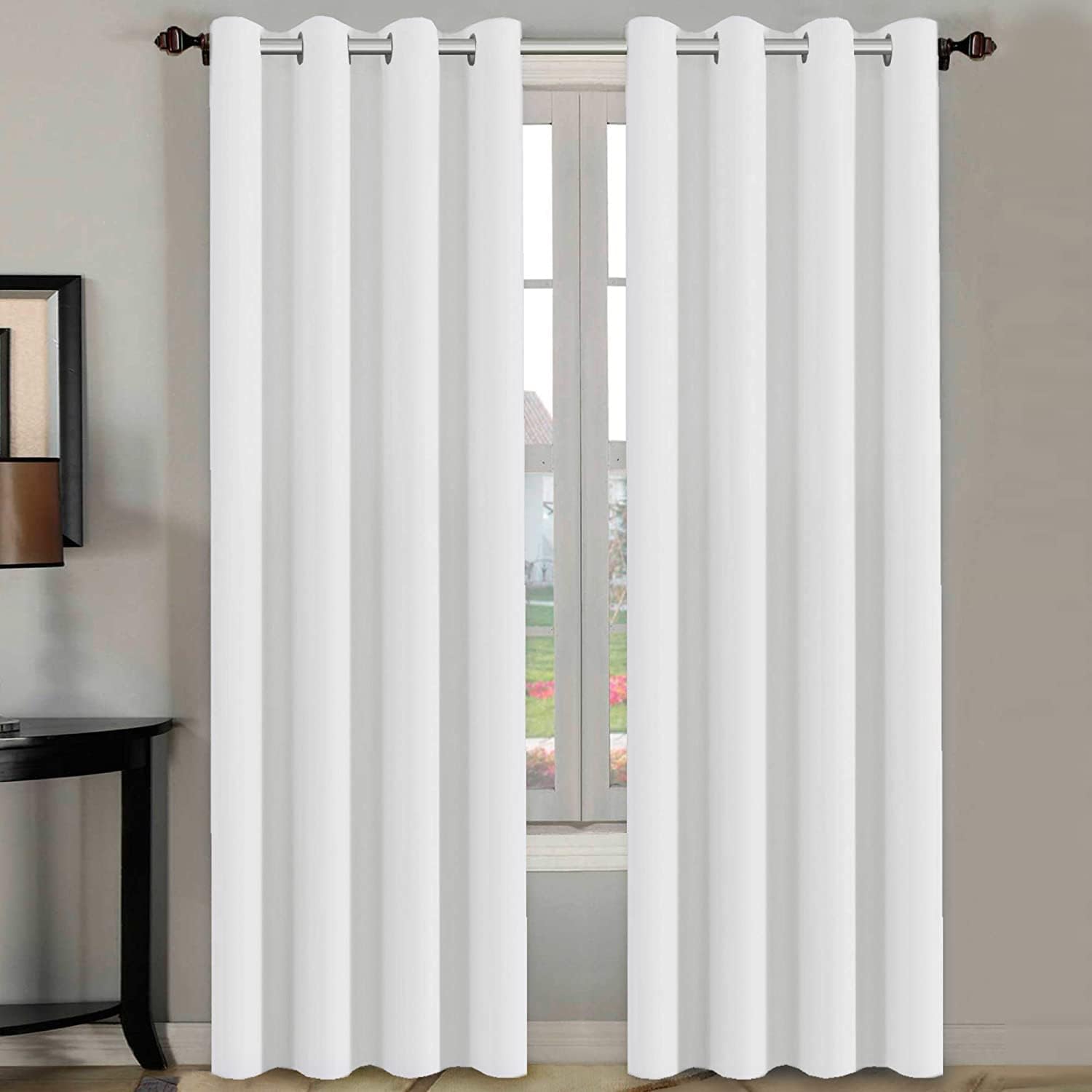 Blackout Curtains Thermal Insulated Grommet Top Solid Color Curtains