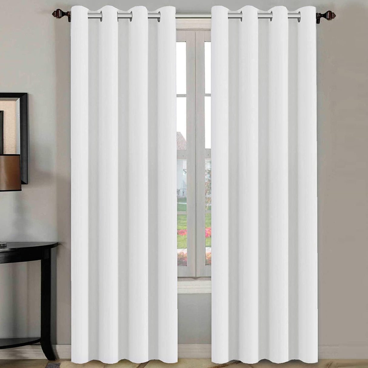 Blackout Curtains Thermal Insulated Grommet Top Solid Color Curtains