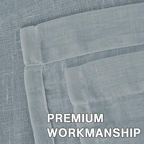 Natural Linen Blended Privacy Sheer Nickel Grommets Curtains