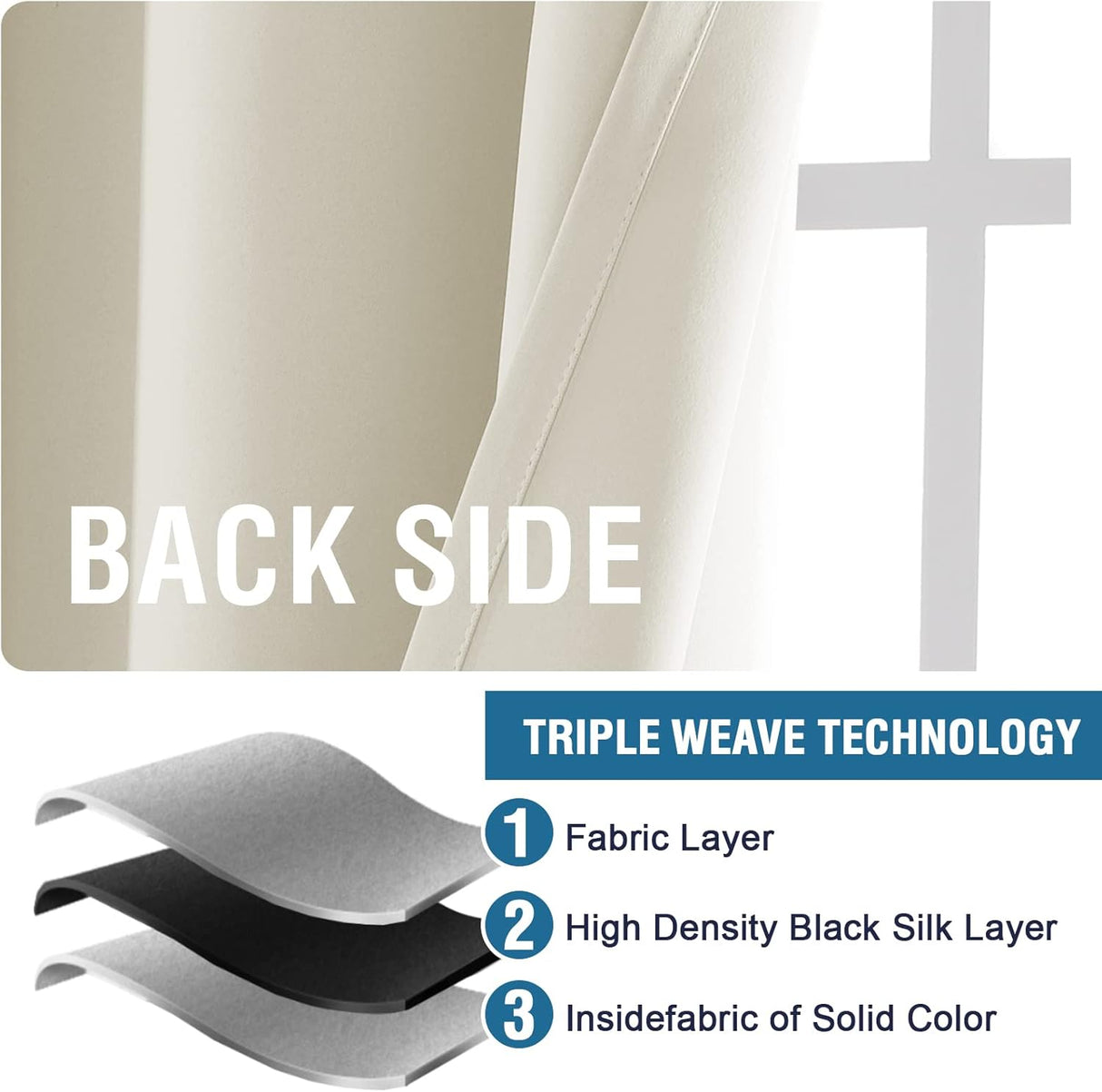 Blackout Thermal Insulated Back Tab/Rod Pocket Solid Color Curtains