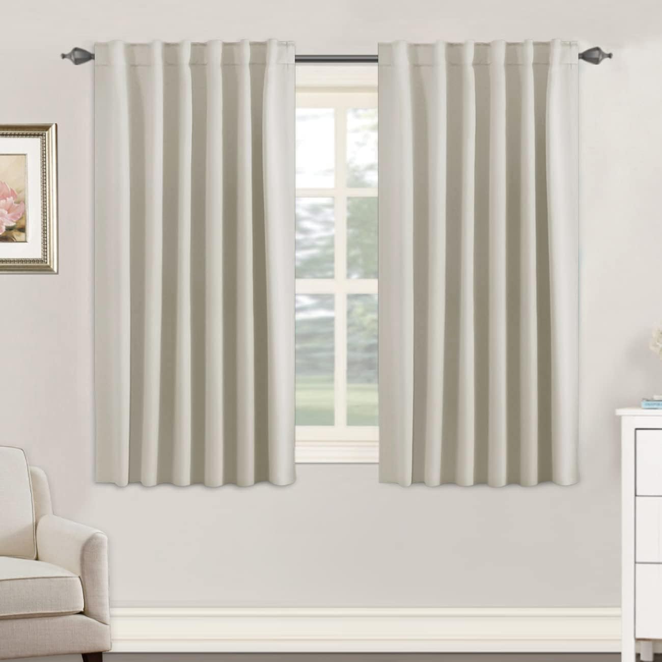 Blackout Thermal Insulated Back Tab/Rod Pocket Solid Color Curtains