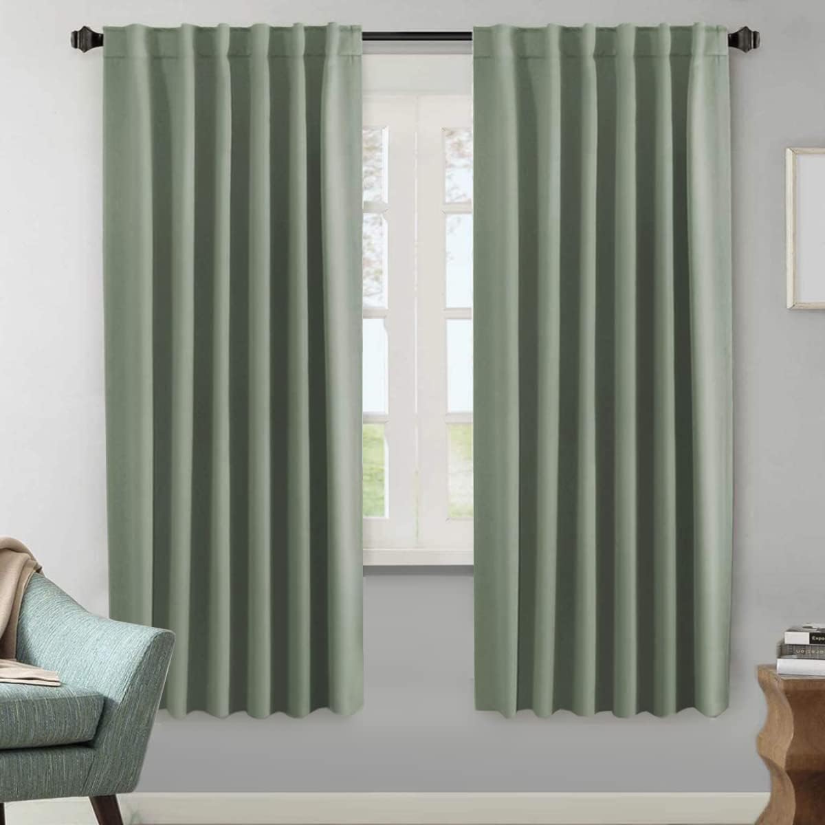 Blackout Thermal Insulated Back Tab/Rod Pocket Solid Color Curtains