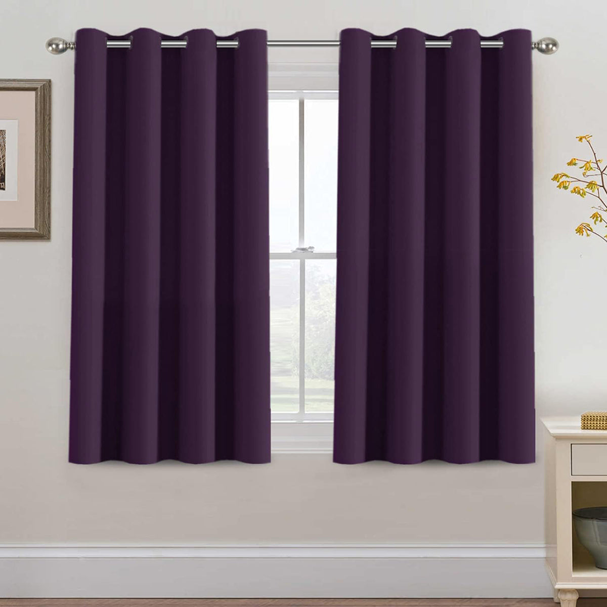 Blackout Thermal Insulated Treatment Extra Long Grommet Top Solid Color Curtains