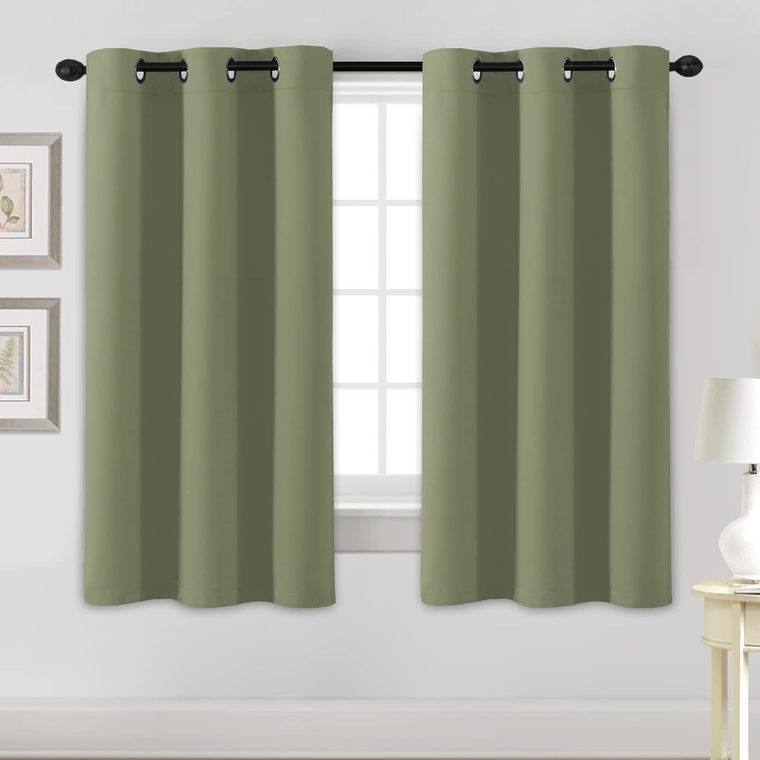 Blackout Curtains Thermal Insulated Grommet Top Solid Color Curtains