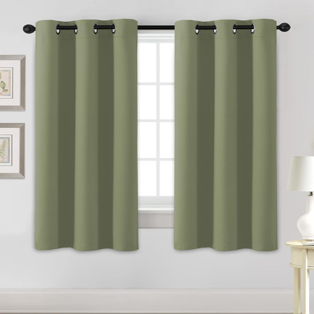 Blackout Curtains Thermal Insulated Grommet Top Solid Color Curtains
