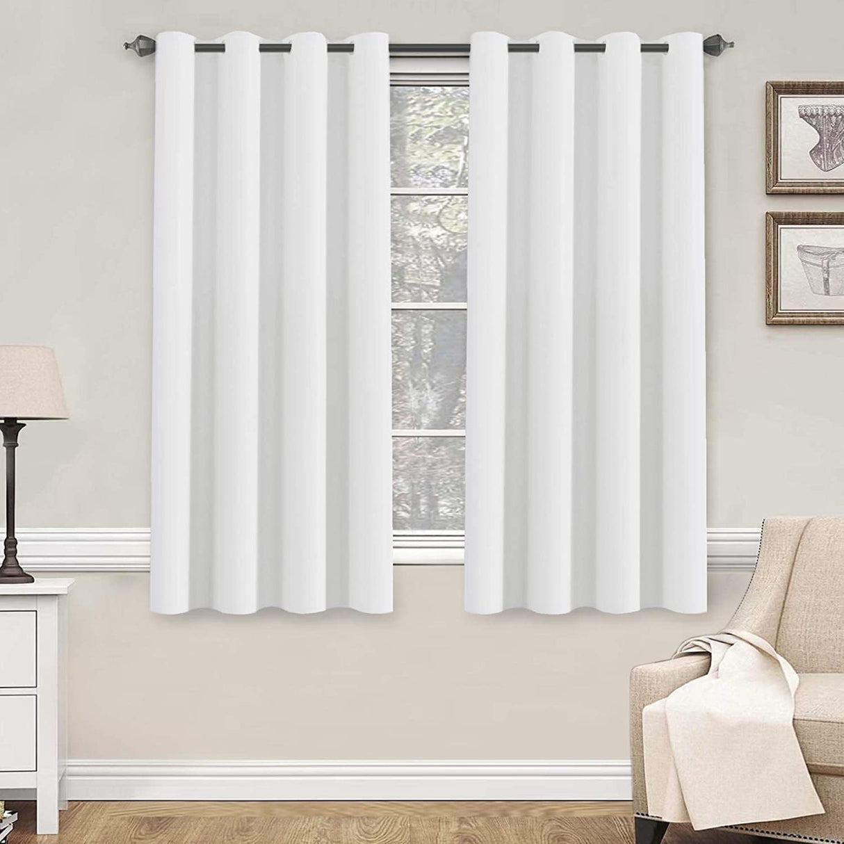 Blackout Curtains Thermal Insulated Grommet Top Solid Color Curtains