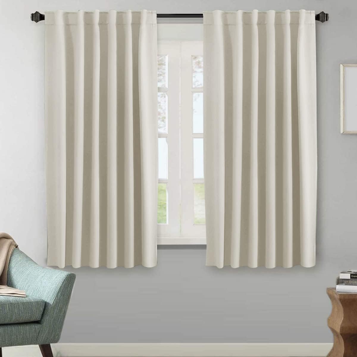 Blackout Thermal Insulated Back Tab/Rod Pocket Solid Color Curtains