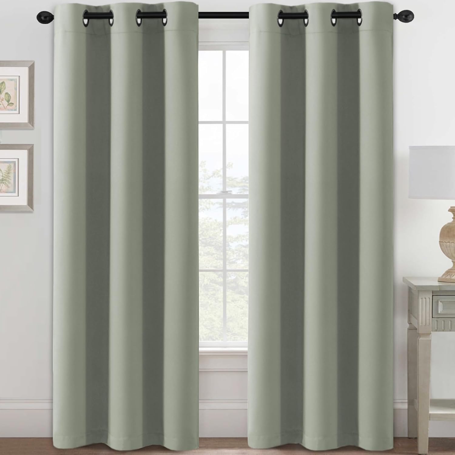 Blackout Curtains Thermal Insulated Grommet Top Solid Color Curtains