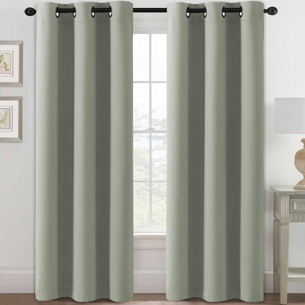 Blackout Curtains Thermal Insulated Grommet Top Solid Color Curtains