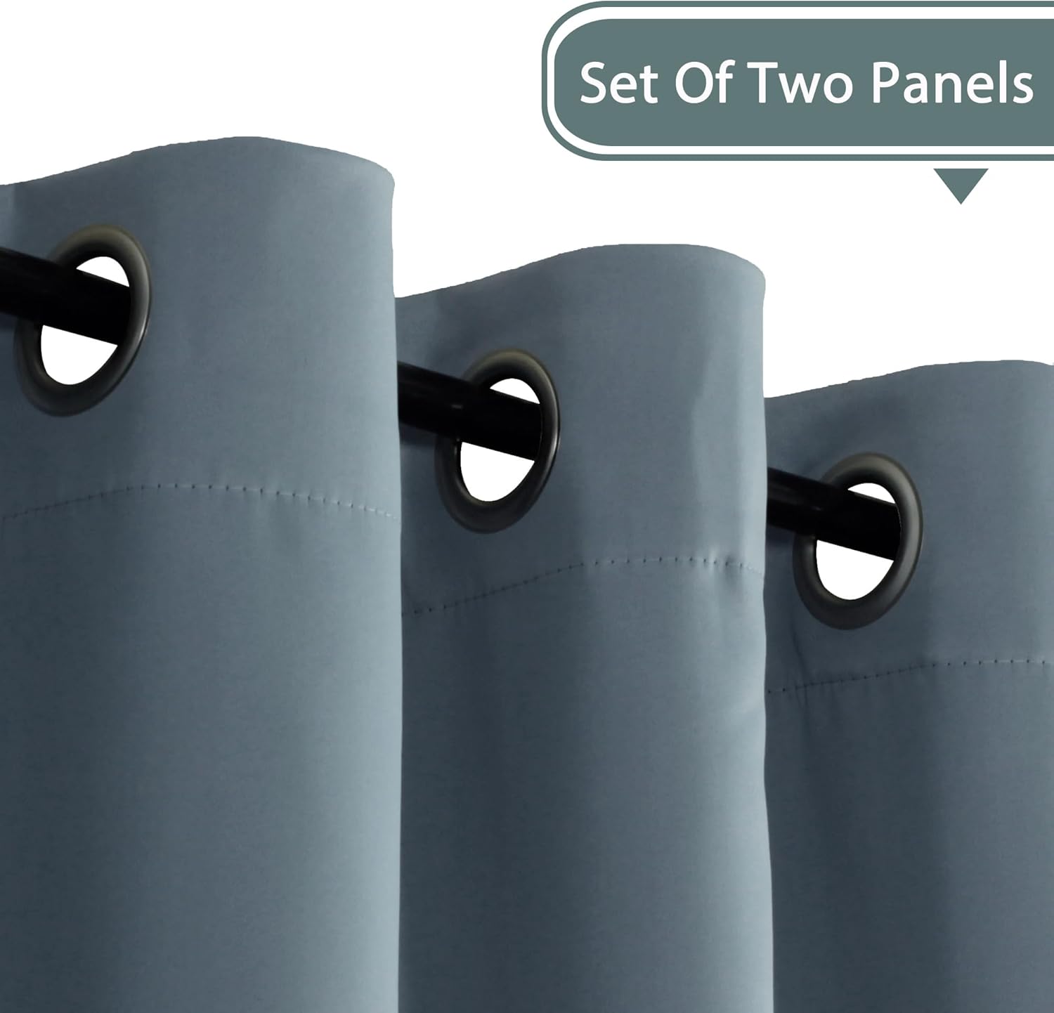 Blackout Curtains Thermal Insulated Grommet Top Solid Color Curtains