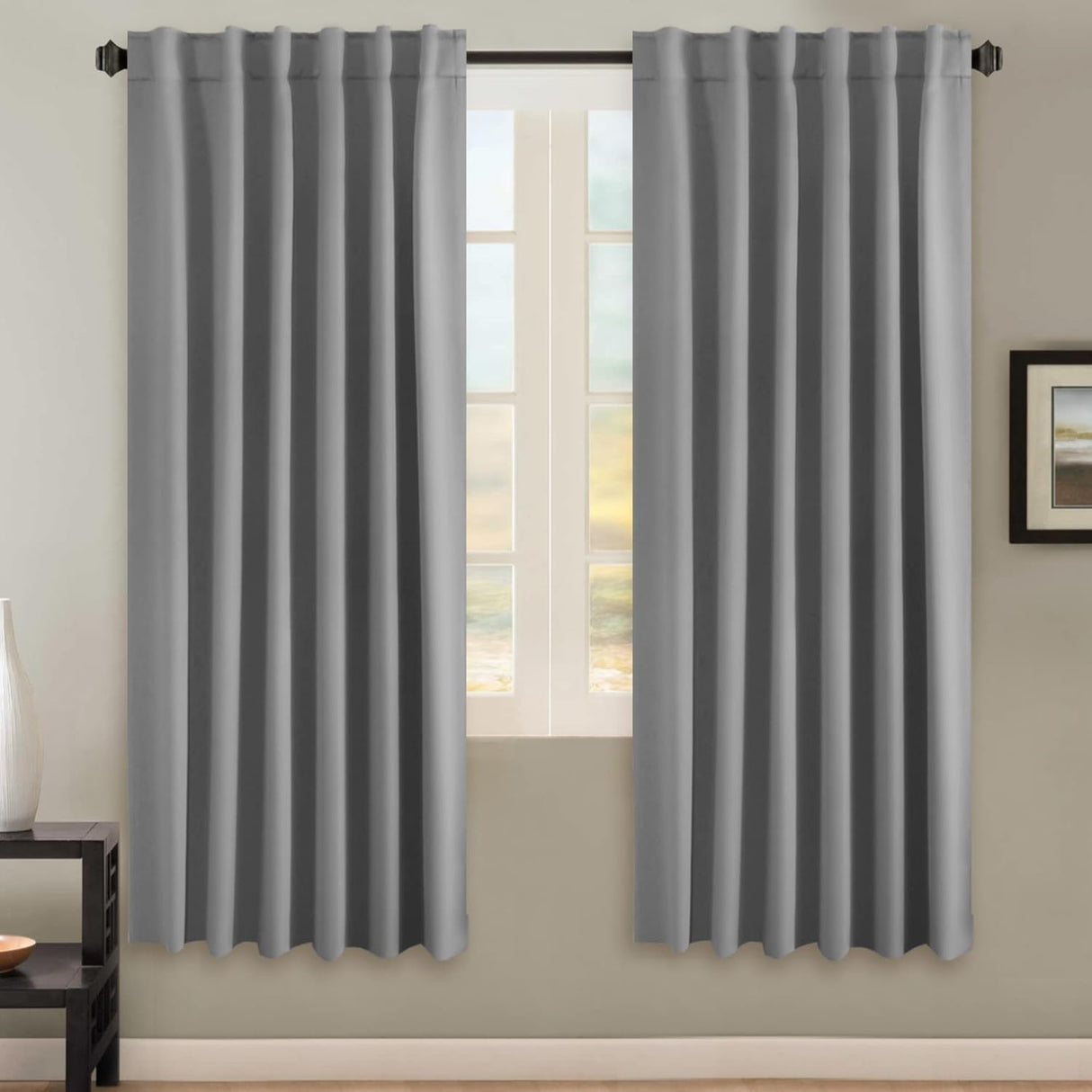 Blackout Thermal Insulated Back Tab/Rod Pocket Solid Color Curtains