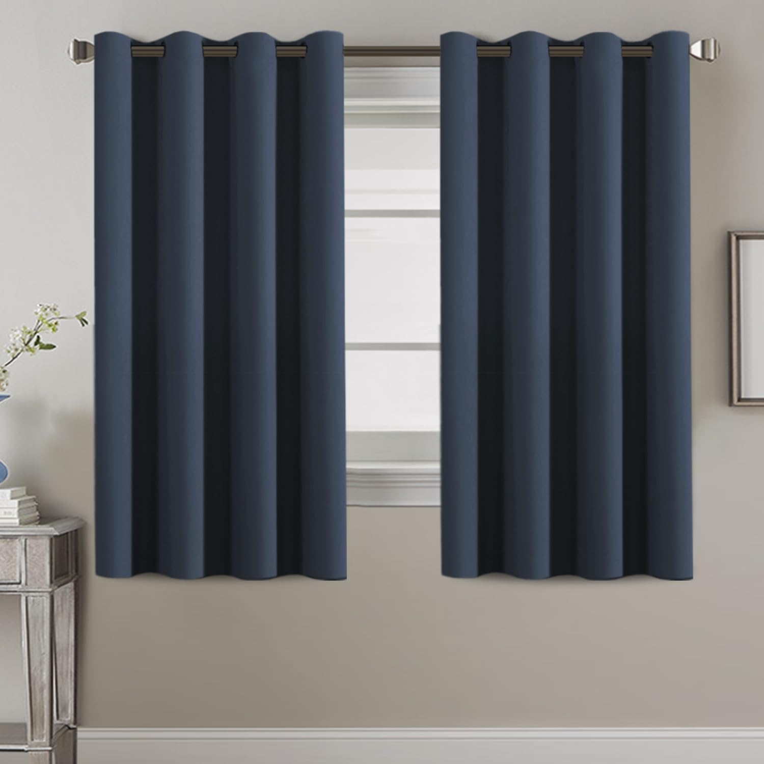 100% Blackout Thermal Insulated Grommet Solid Color Curtains