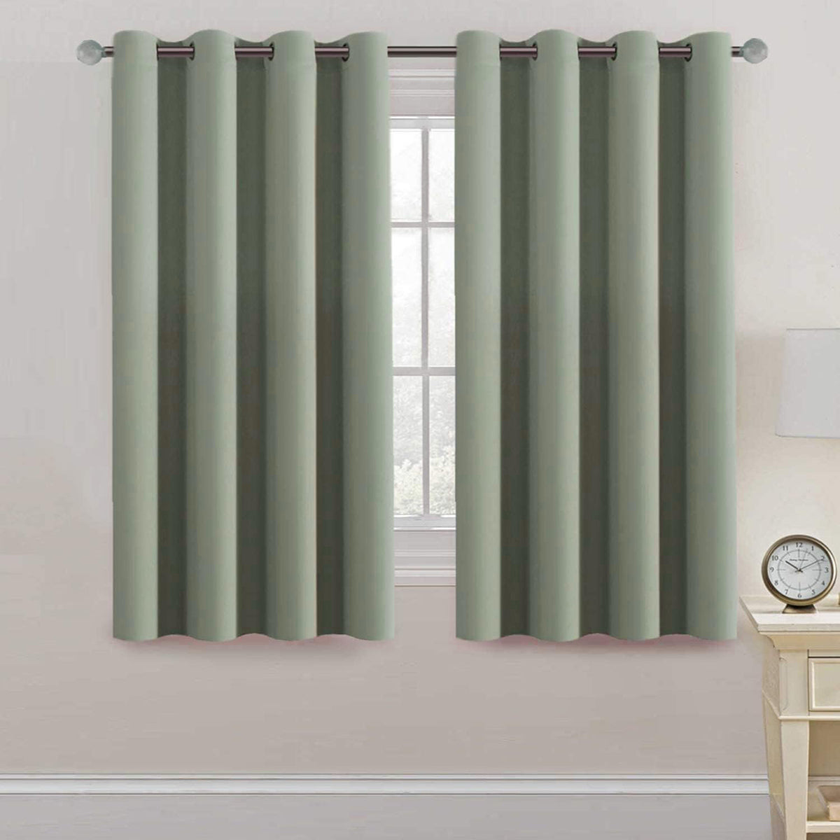 Blackout Thermal Insulated Treatment Extra Long Grommet Top Solid Color Curtains