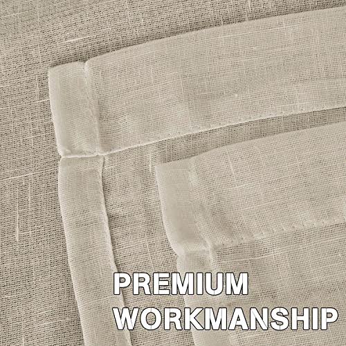 Natural Linen Blended Privacy Sheer Nickel Grommets Curtains