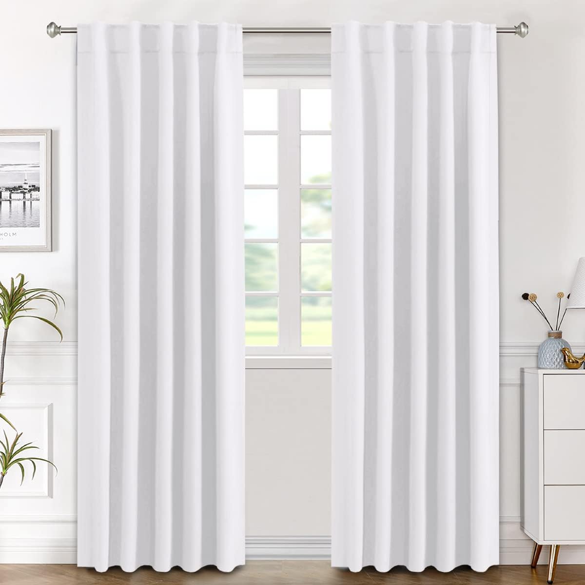 Blackout Thermal Insulated Back Tab/Rod Pocket Solid Color Curtains