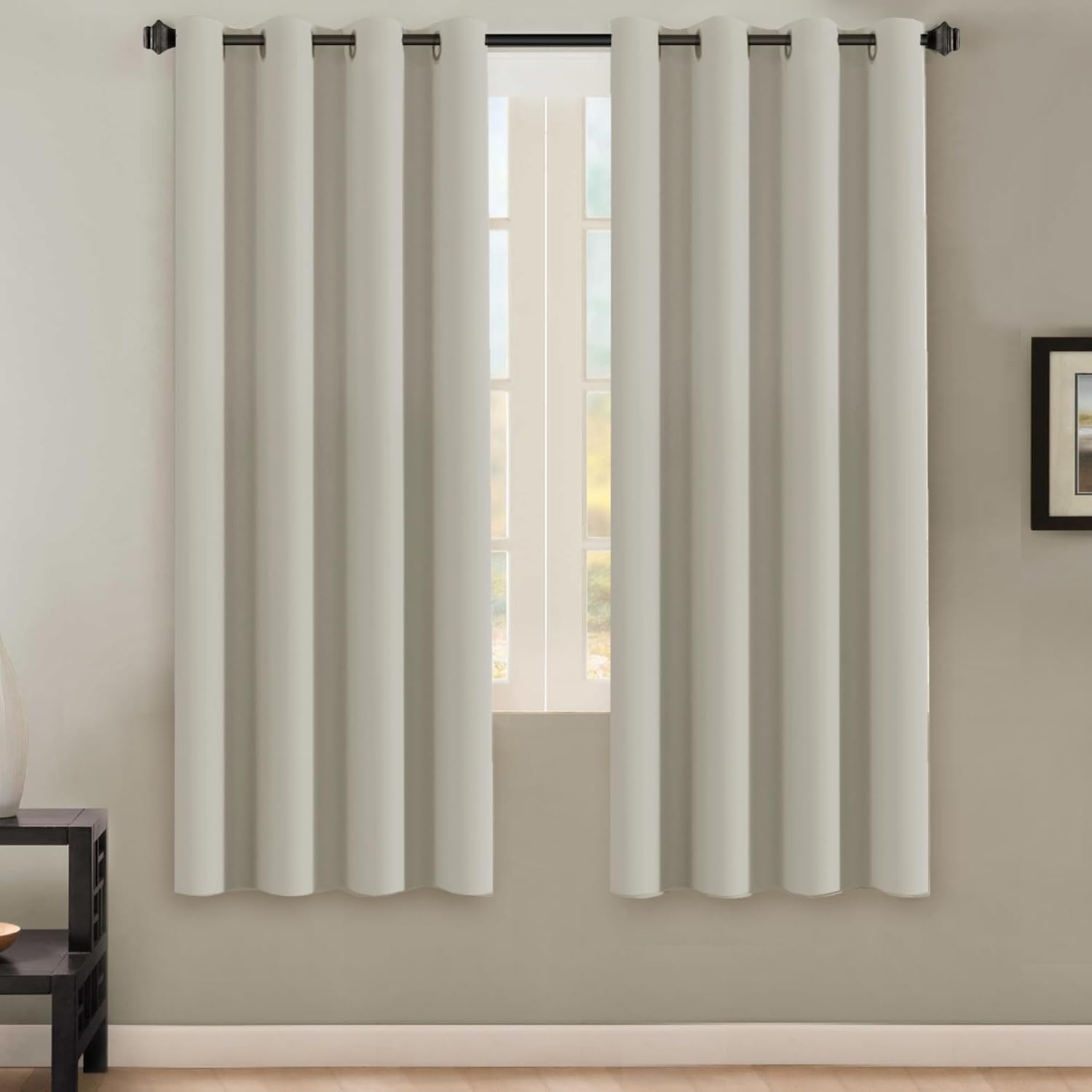 Blackout Curtains Thermal Insulated Grommet Top Solid Color Curtains