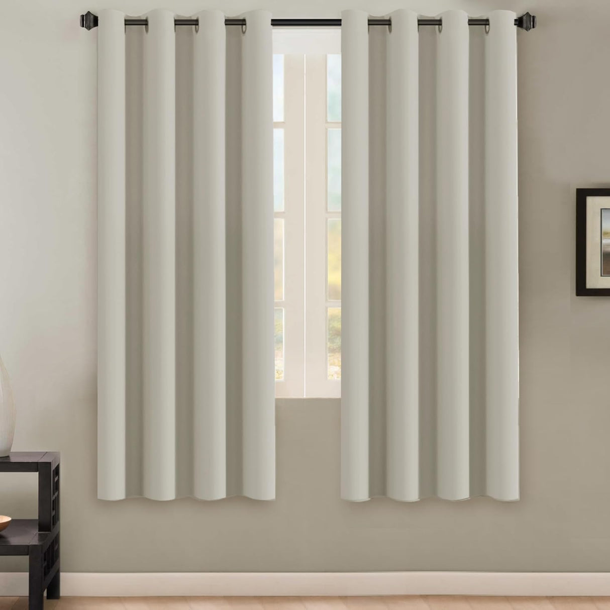 Blackout Curtains Thermal Insulated Grommet Top Solid Color Curtains