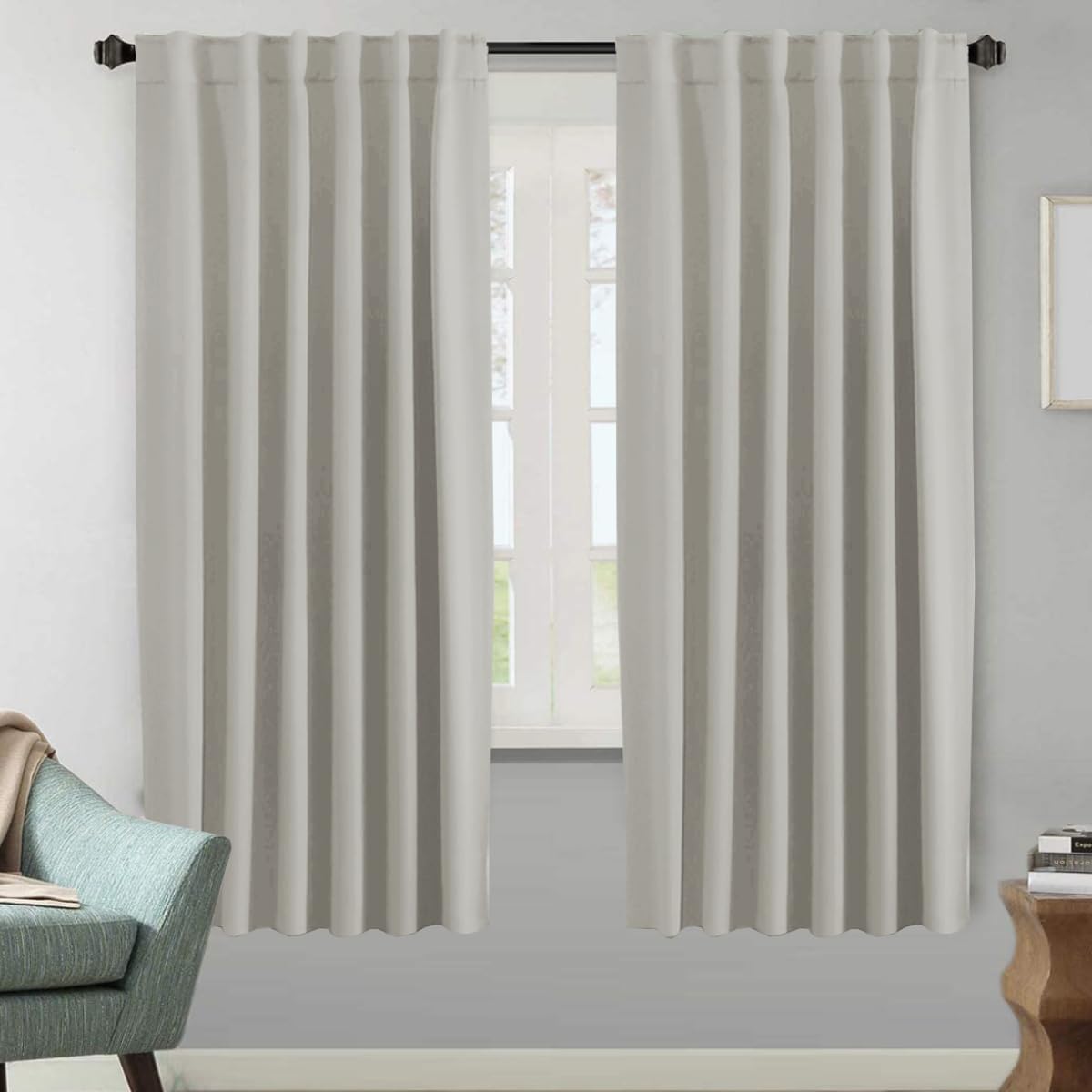 Blackout Thermal Insulated Back Tab/Rod Pocket Solid Color Curtains