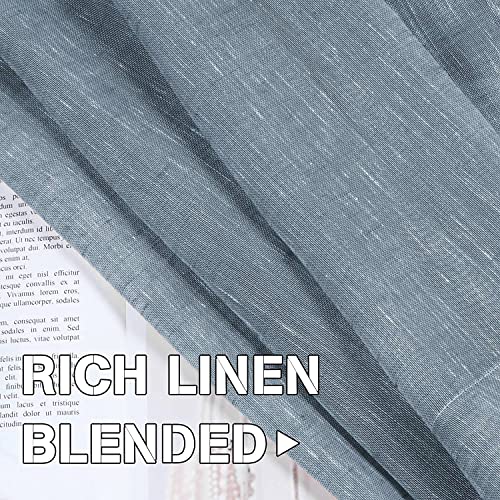 Natural Linen Blended Privacy Sheer Nickel Grommets Curtains