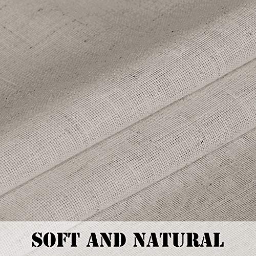 Linen Curtains Natural Linen Blended Tab Top Light Filtering Sheer Curtains