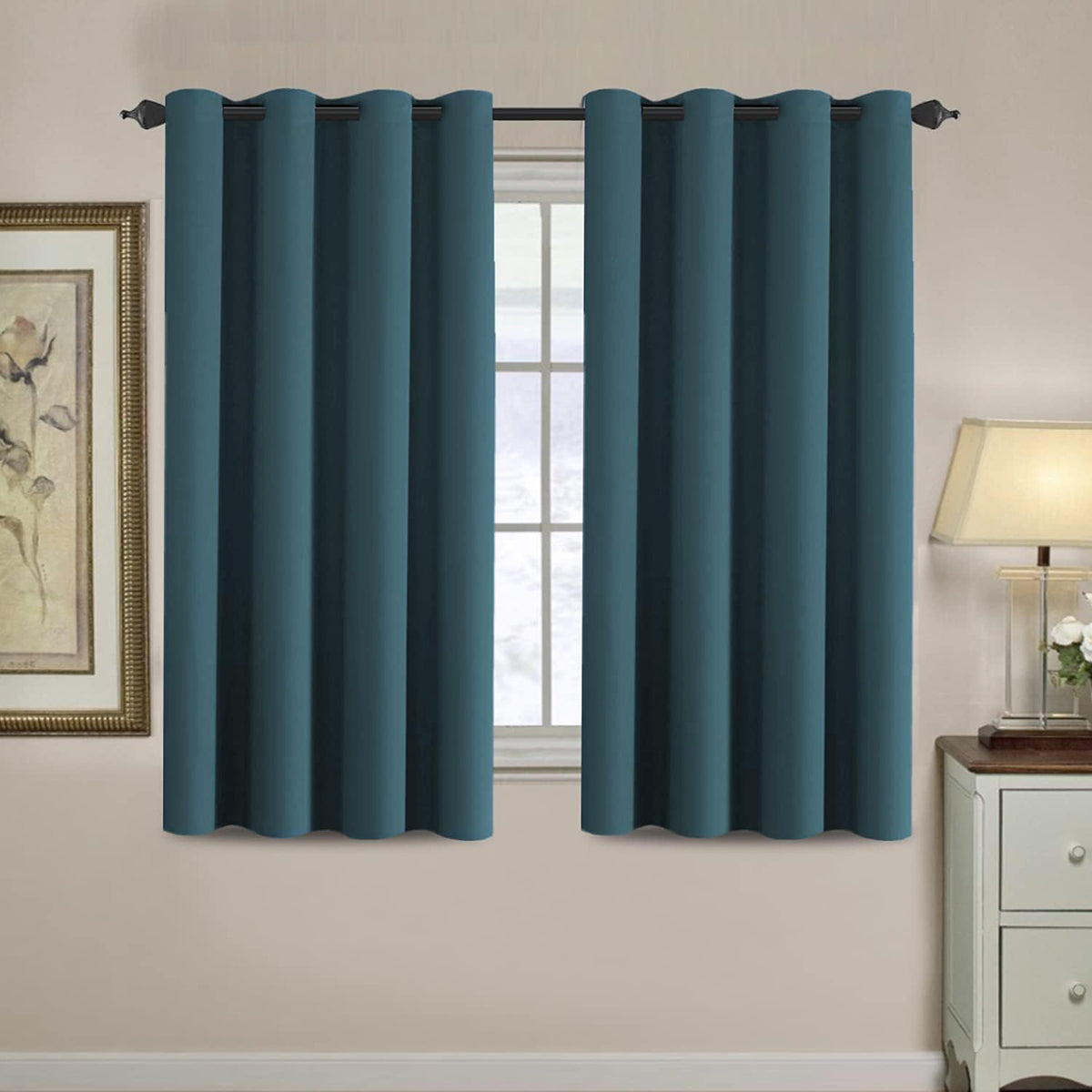 Blackout Thermal Insulated Treatment Extra Long Grommet Top Solid Color Curtains