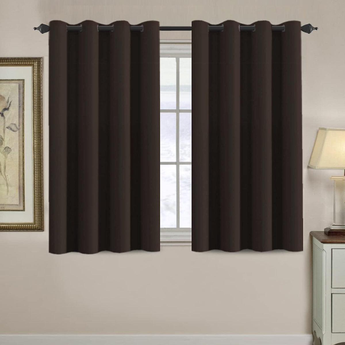 Blackout Thermal Insulated Treatment Extra Long Grommet Top Solid Color Curtains
