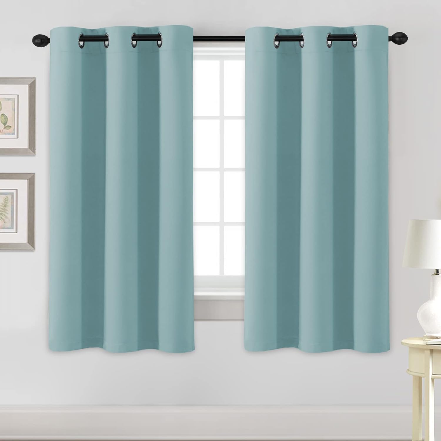 Blackout Curtains Thermal Insulated Grommet Top Solid Color Curtains