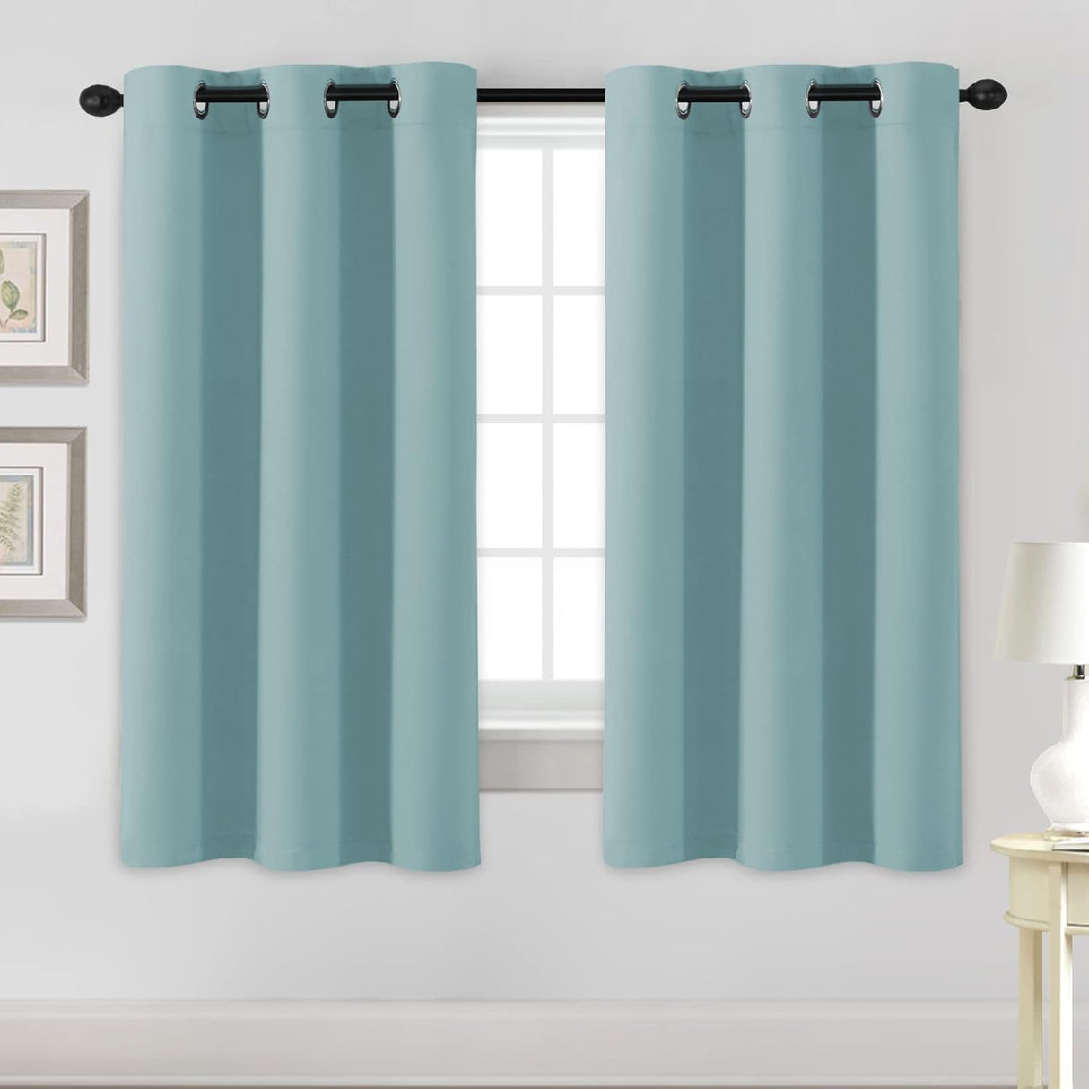 Blackout Curtains Thermal Insulated Grommet Top Solid Color Curtains