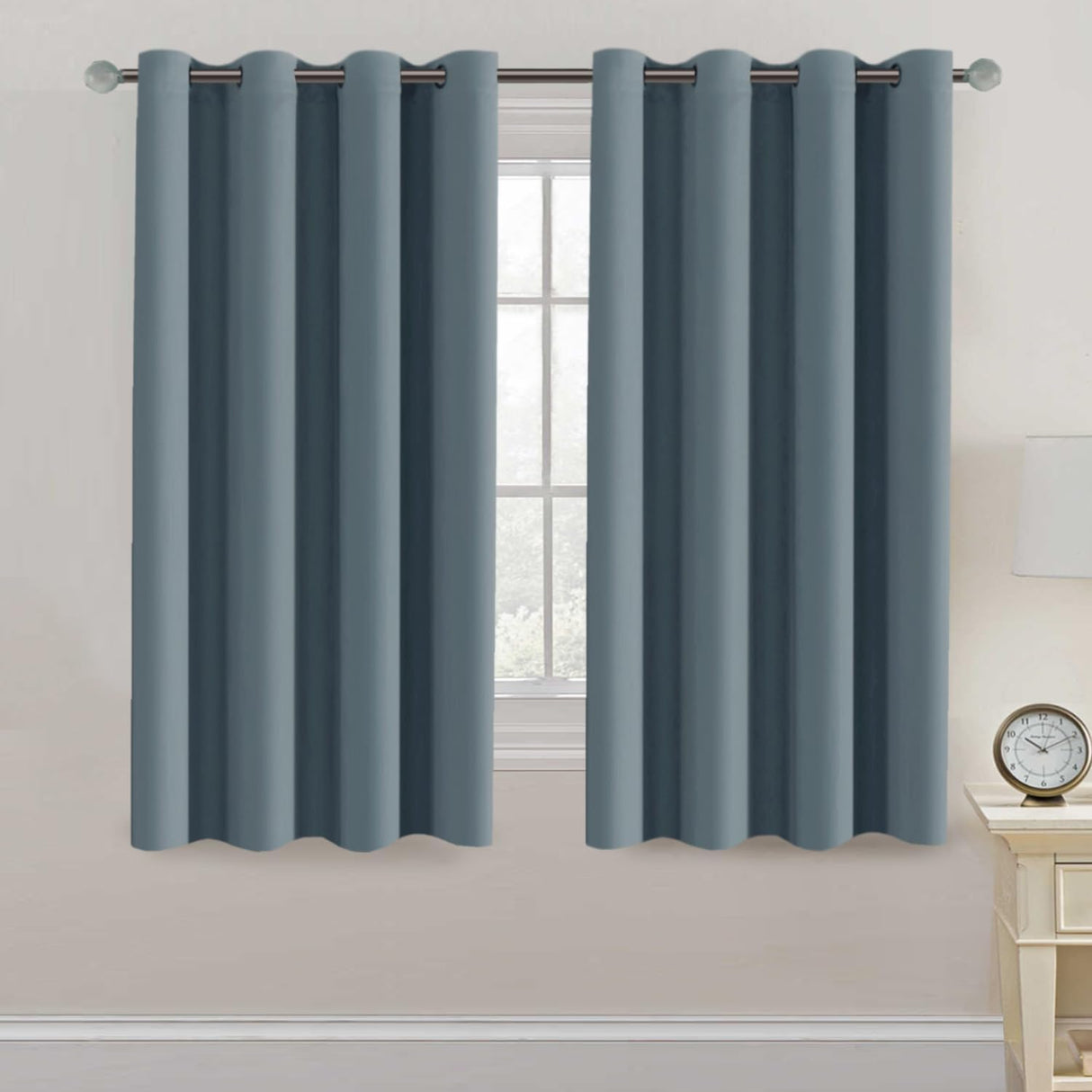100% Blackout Thermal Insulated Grommet Solid Color Curtains