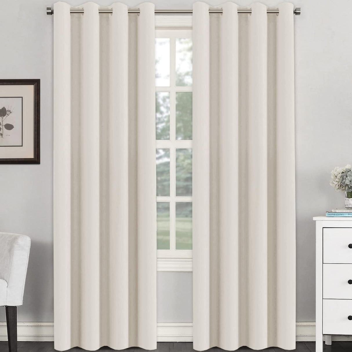 Blackout Curtains Thermal Insulated Grommet Top Solid Color Curtains