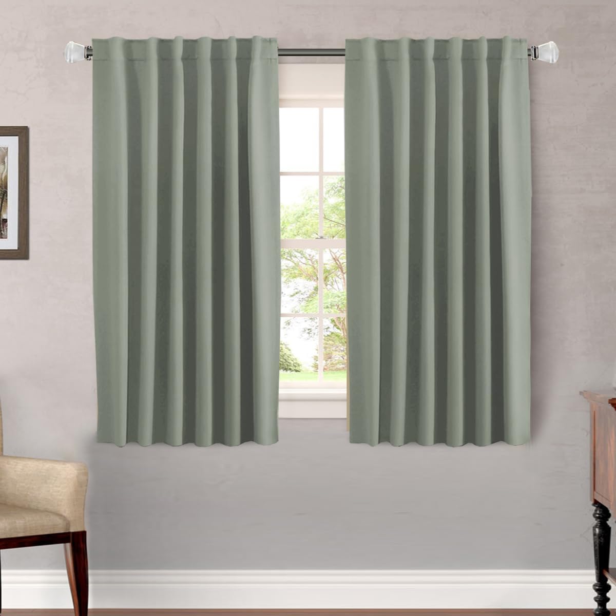 Blackout Thermal Insulated Tab/Rod Pocket Solid Color Curtains