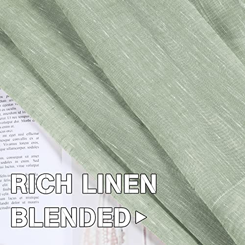 Natural Linen Blended Privacy Sheer Nickel Grommets Curtains