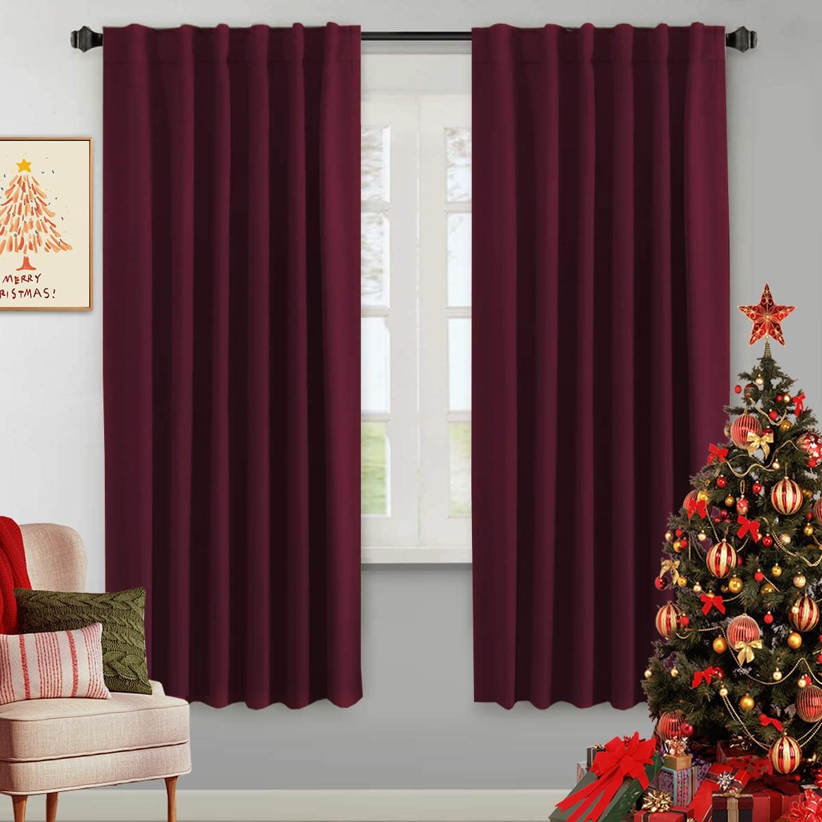 Blackout Thermal Insulated Tab/Rod Pocket Solid Color Curtains
