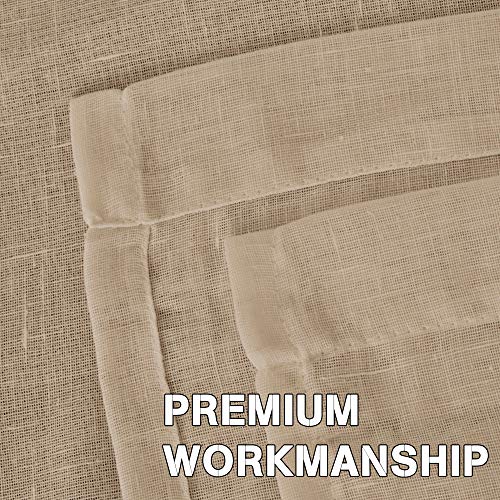 Natural Linen Blended Privacy Sheer Nickel Grommets Curtains