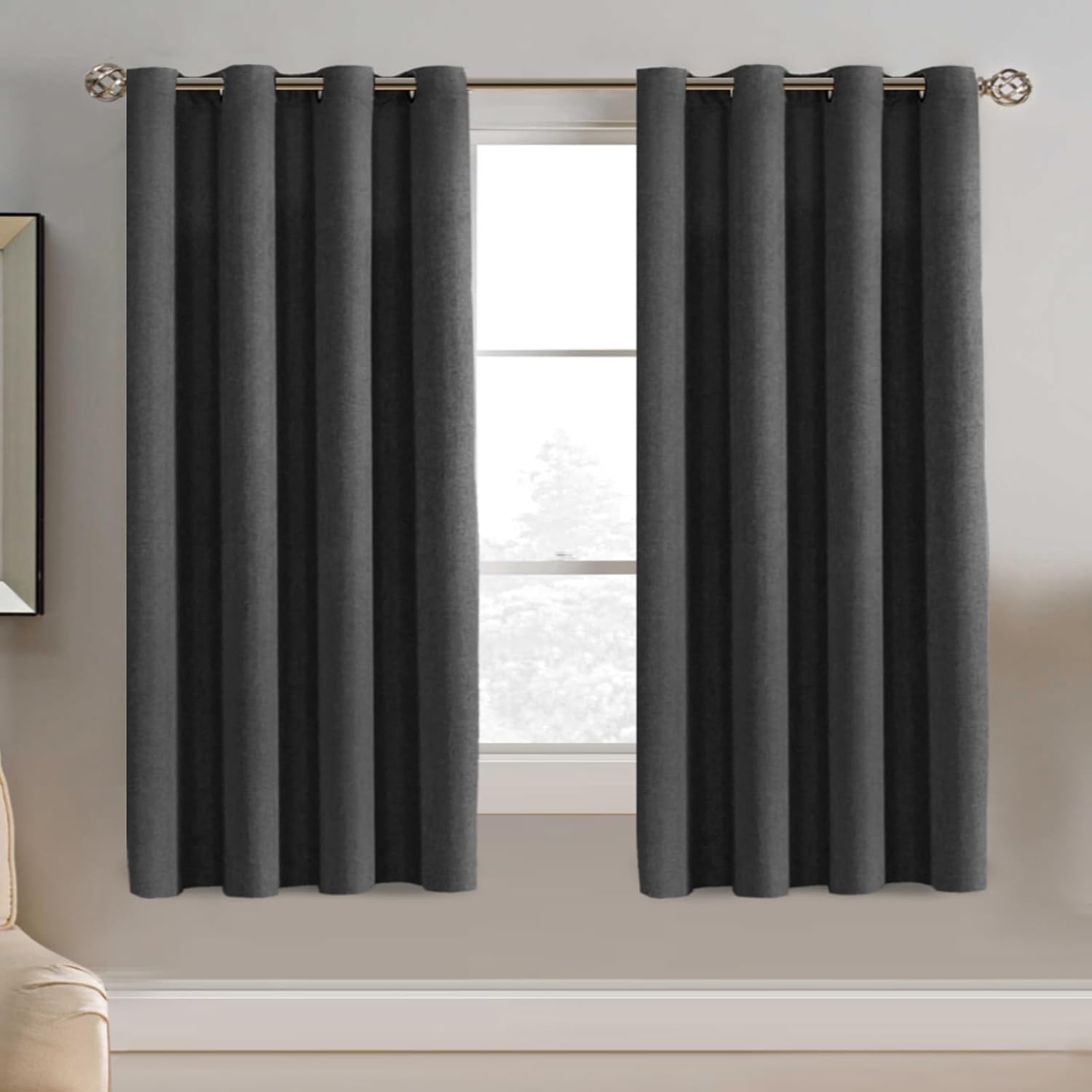 Linen Blackout Thermal Insulated Grommet Curtain