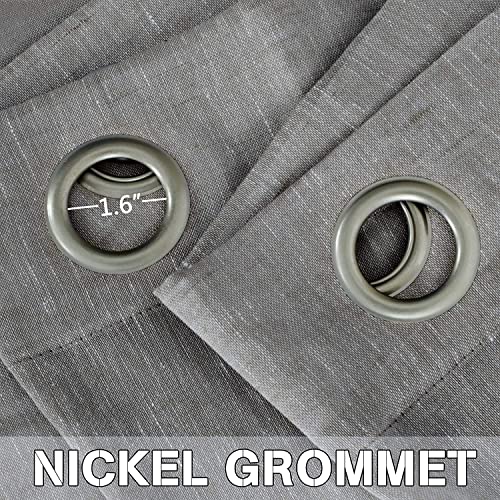 Natural Linen Blended Privacy Sheer Nickel Grommets Curtains