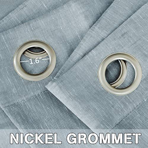 Natural Linen Blended Privacy Sheer Nickel Grommets Curtains