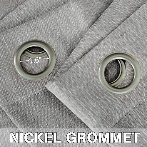 Natural Linen Blended Privacy Sheer Nickel Grommets Curtains