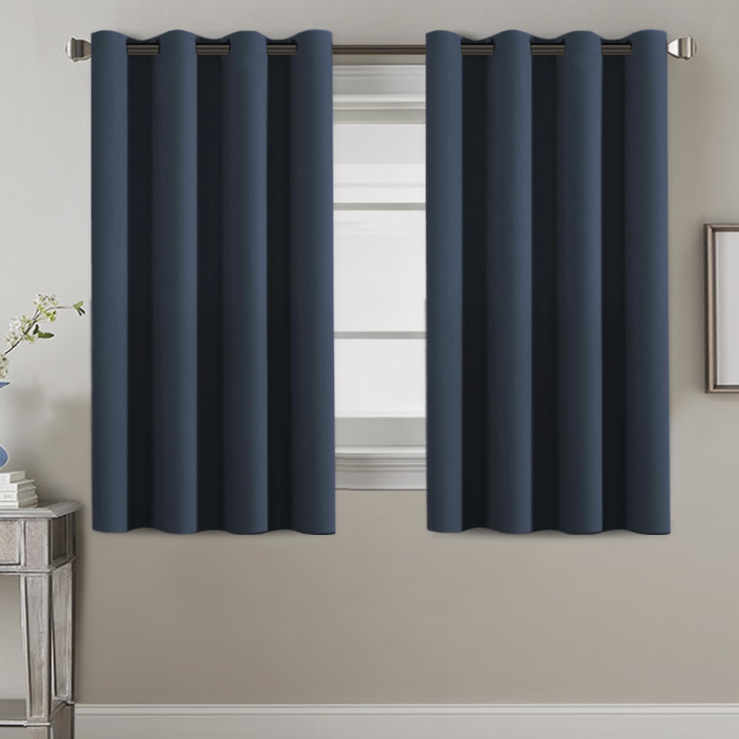 100% Blackout Thermal Insulated Grommet Solid Color Curtains