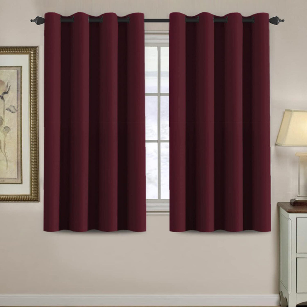 Blackout Thermal Insulated Treatment Extra Long Grommet Top Solid Color Curtains