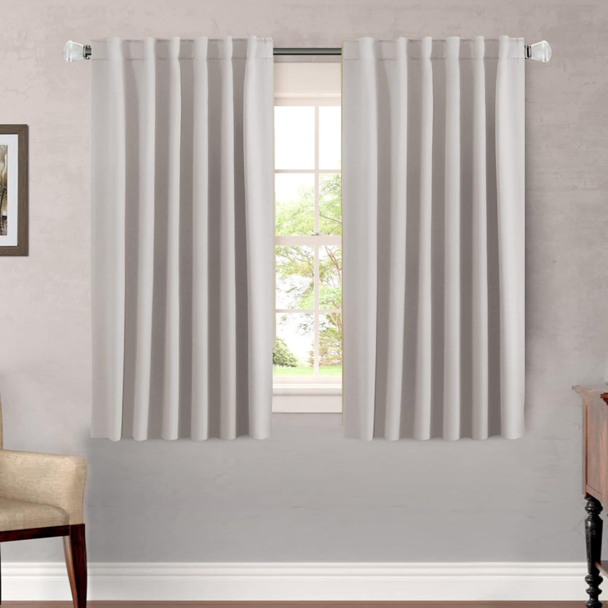 Blackout Thermal Insulated Back Tab/Rod Pocket Solid Color Curtains