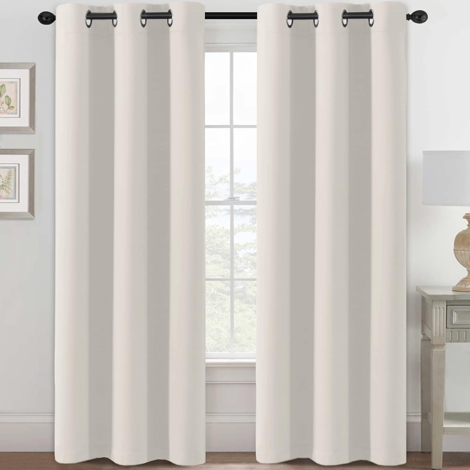 Blackout Curtains Thermal Insulated Grommet Top Solid Color Curtains