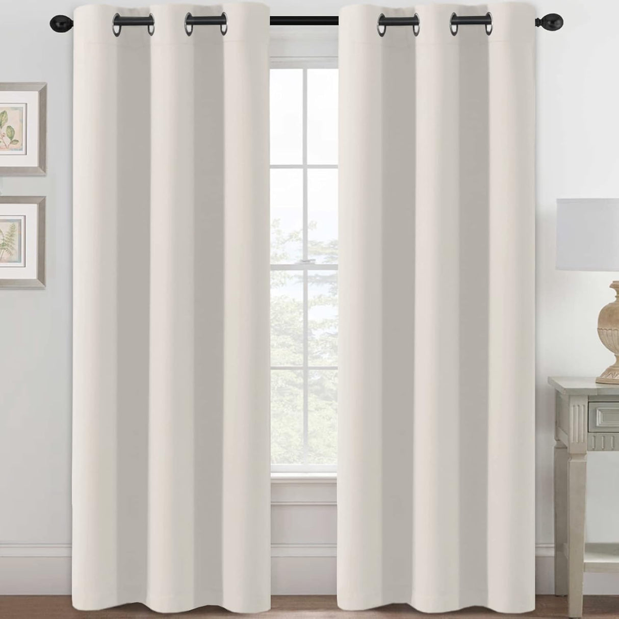 Blackout Curtains Thermal Insulated Grommet Top Solid Color Curtains