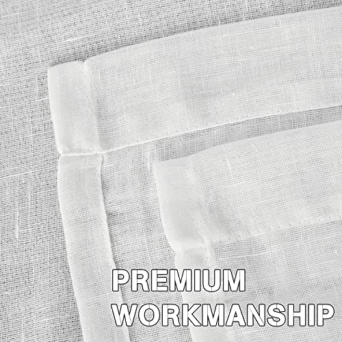 Natural Linen Blended Privacy Sheer Nickel Grommets Curtains
