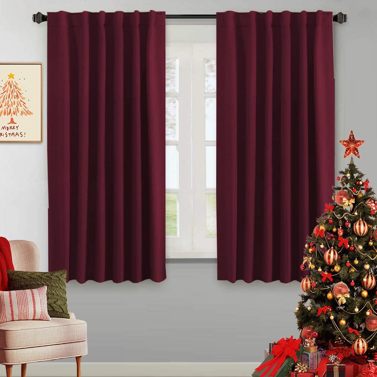 Blackout Thermal Insulated Tab/Rod Pocket Solid Color Curtains