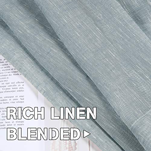 Natural Linen Blended Privacy Sheer Nickel Grommets Curtains