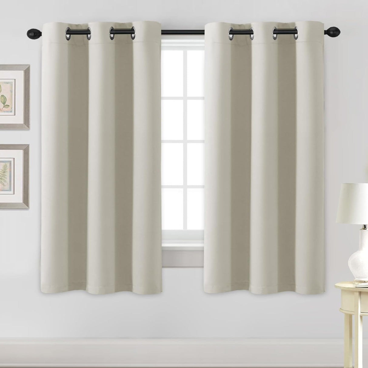 Blackout Curtains Thermal Insulated Grommet Top Solid Color Curtains