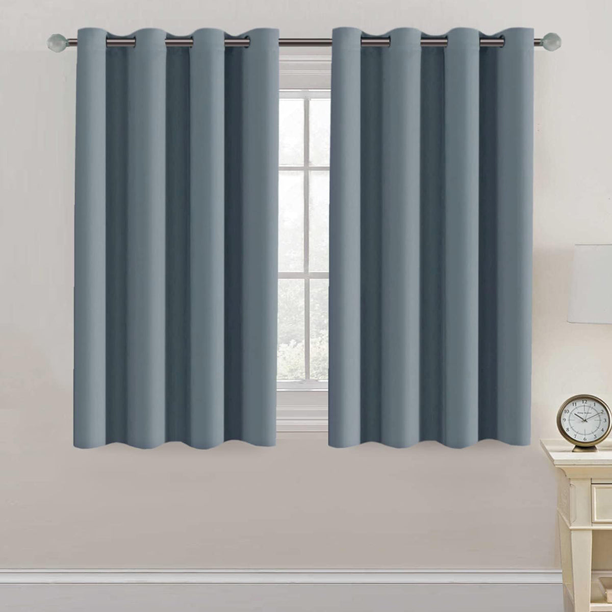 Blackout Thermal Insulated Treatment Extra Long Grommet Top Solid Color Curtains