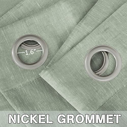Natural Linen Blended Privacy Sheer Nickel Grommets Curtains